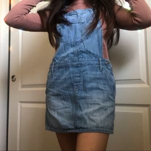 Denim skirt overalls